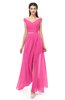 ColsBM Ariel Rose Pink Bridesmaid Dresses A-line Short Sleeve Off The Shoulder Sash Sexy Floor Length