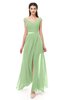 ColsBM Ariel Sage Green Bridesmaid Dresses A-line Short Sleeve Off The Shoulder Sash Sexy Floor Length