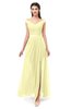 ColsBM Ariel Wax Yellow Bridesmaid Dresses A-line Short Sleeve Off The Shoulder Sash Sexy Floor Length