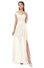 ColsBM Ariel Whisper White Bridesmaid Dresses A-line Short Sleeve Off The Shoulder Sash Sexy Floor Length