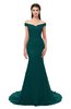 ColsBM Reese Blue Green Bridesmaid Dresses Zip up Mermaid Sexy Off The Shoulder Lace Chapel Train