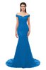 ColsBM Reese Directoire Blue Bridesmaid Dresses Zip up Mermaid Sexy Off The Shoulder Lace Chapel Train