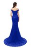 ColsBM Reese Electric Blue Bridesmaid Dresses Zip up Mermaid Sexy Off The Shoulder Lace Chapel Train