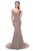 ColsBM Reese Fawn Bridesmaid Dresses Zip up Mermaid Sexy Off The Shoulder Lace Chapel Train