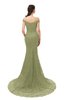 ColsBM Reese Fern Green Bridesmaid Dresses Zip up Mermaid Sexy Off The Shoulder Lace Chapel Train