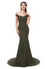 ColsBM Reese Forest Night Bridesmaid Dresses Zip up Mermaid Sexy Off The Shoulder Lace Chapel Train