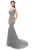 ColsBM Reese Frost Grey Bridesmaid Dresses Zip up Mermaid Sexy Off The Shoulder Lace Chapel Train