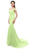 ColsBM Reese Green Oasis Bridesmaid Dresses Zip up Mermaid Sexy Off The Shoulder Lace Chapel Train