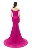 ColsBM Reese Hot Pink Bridesmaid Dresses Zip up Mermaid Sexy Off The Shoulder Lace Chapel Train
