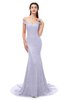 ColsBM Reese Lavender Blue Bridesmaid Dresses Zip up Mermaid Sexy Off The Shoulder Lace Chapel Train