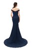 ColsBM Reese Navy Blue Bridesmaid Dresses Zip up Mermaid Sexy Off The Shoulder Lace Chapel Train