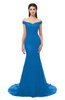 ColsBM Reese Royal Blue Bridesmaid Dresses Zip up Mermaid Sexy Off The Shoulder Lace Chapel Train