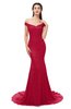 ColsBM Reese Tango Red Bridesmaid Dresses Zip up Mermaid Sexy Off The Shoulder Lace Chapel Train