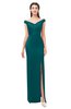 ColsBM Maryam Blue Green Bridesmaid Dresses Mature Sheath Off The Shoulder Floor Length Half Backless Split-Front