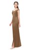 ColsBM Maryam Bronze Brown Bridesmaid Dresses Mature Sheath Off The Shoulder Floor Length Half Backless Split-Front