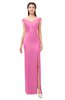 ColsBM Maryam Carnation Pink Bridesmaid Dresses Mature Sheath Off The Shoulder Floor Length Half Backless Split-Front