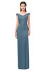 ColsBM Maryam Copen Blue Bridesmaid Dresses Mature Sheath Off The Shoulder Floor Length Half Backless Split-Front
