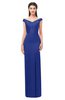 ColsBM Maryam Electric Blue Bridesmaid Dresses Mature Sheath Off The Shoulder Floor Length Half Backless Split-Front