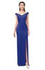 ColsBM Maryam Electric Blue Bridesmaid Dresses Mature Sheath Off The Shoulder Floor Length Half Backless Split-Front