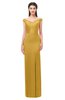 ColsBM Maryam Gold Bridesmaid Dresses Mature Sheath Off The Shoulder Floor Length Half Backless Split-Front