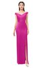ColsBM Maryam Hot Pink Bridesmaid Dresses Mature Sheath Off The Shoulder Floor Length Half Backless Split-Front