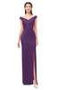 ColsBM Maryam Imperial Purple Bridesmaid Dresses Mature Sheath Off The Shoulder Floor Length Half Backless Split-Front