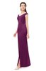 ColsBM Maryam Magenta Purple Bridesmaid Dresses Mature Sheath Off The Shoulder Floor Length Half Backless Split-Front
