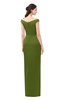 ColsBM Maryam Olive Green Bridesmaid Dresses Mature Sheath Off The Shoulder Floor Length Half Backless Split-Front