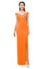 ColsBM Maryam Orange Bridesmaid Dresses Mature Sheath Off The Shoulder Floor Length Half Backless Split-Front