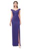 ColsBM Maryam Royal Purple Bridesmaid Dresses Mature Sheath Off The Shoulder Floor Length Half Backless Split-Front
