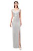 ColsBM Maryam Silver Gray Bridesmaid Dresses Mature Sheath Off The Shoulder Floor Length Half Backless Split-Front