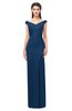 ColsBM Maryam Twilight Blue Bridesmaid Dresses Mature Sheath Off The Shoulder Floor Length Half Backless Split-Front