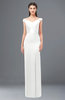 ColsBM Maryam White Bridesmaid Dresses Mature Sheath Off The Shoulder Floor Length Half Backless Split-Front