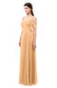 ColsBM Blair Apricot Bridesmaid Dresses Spaghetti Zipper Simple A-line Ruching Short Sleeve