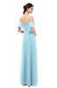 ColsBM Blair Aqua Bridesmaid Dresses Spaghetti Zipper Simple A-line Ruching Short Sleeve