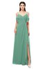 ColsBM Blair Beryl Green Bridesmaid Dresses Spaghetti Zipper Simple A-line Ruching Short Sleeve