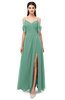 ColsBM Blair Beryl Green Bridesmaid Dresses Spaghetti Zipper Simple A-line Ruching Short Sleeve