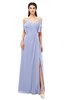 ColsBM Blair Blue Heron Bridesmaid Dresses Spaghetti Zipper Simple A-line Ruching Short Sleeve