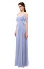 ColsBM Blair Blue Heron Bridesmaid Dresses Spaghetti Zipper Simple A-line Ruching Short Sleeve