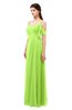 ColsBM Blair Bright Green Bridesmaid Dresses Spaghetti Zipper Simple A-line Ruching Short Sleeve