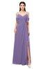 ColsBM Blair Chalk Violet Bridesmaid Dresses Spaghetti Zipper Simple A-line Ruching Short Sleeve