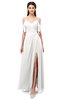 ColsBM Blair Cloud White Bridesmaid Dresses Spaghetti Zipper Simple A-line Ruching Short Sleeve