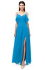 ColsBM Blair Cornflower Blue Bridesmaid Dresses Spaghetti Zipper Simple A-line Ruching Short Sleeve