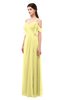ColsBM Blair Daffodil Bridesmaid Dresses Spaghetti Zipper Simple A-line Ruching Short Sleeve