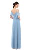 ColsBM Blair Dusty Blue Bridesmaid Dresses Spaghetti Zipper Simple A-line Ruching Short Sleeve