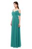 ColsBM Blair Emerald Green Bridesmaid Dresses Spaghetti Zipper Simple A-line Ruching Short Sleeve