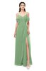 ColsBM Blair Fair Green Bridesmaid Dresses Spaghetti Zipper Simple A-line Ruching Short Sleeve