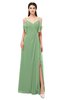 ColsBM Blair Fair Green Bridesmaid Dresses Spaghetti Zipper Simple A-line Ruching Short Sleeve