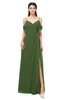 ColsBM Blair Garden Green Bridesmaid Dresses Spaghetti Zipper Simple A-line Ruching Short Sleeve