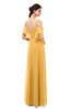 ColsBM Blair Golden Cream Bridesmaid Dresses Spaghetti Zipper Simple A-line Ruching Short Sleeve
